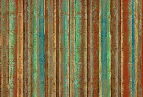 Strisce di bambù blu verde e rosso — Foto Stock
