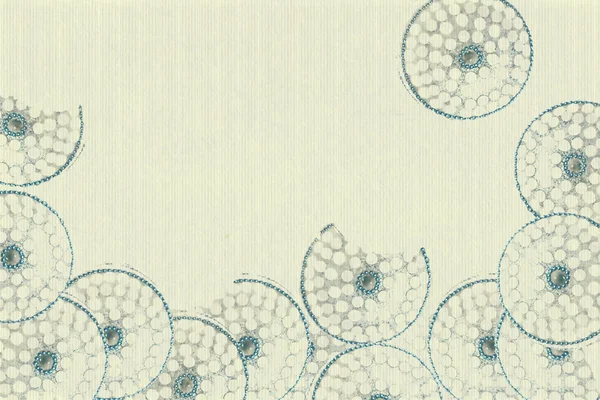 Niebieskie kółka na biały papier prążkowany — Zdjęcie stockowe
