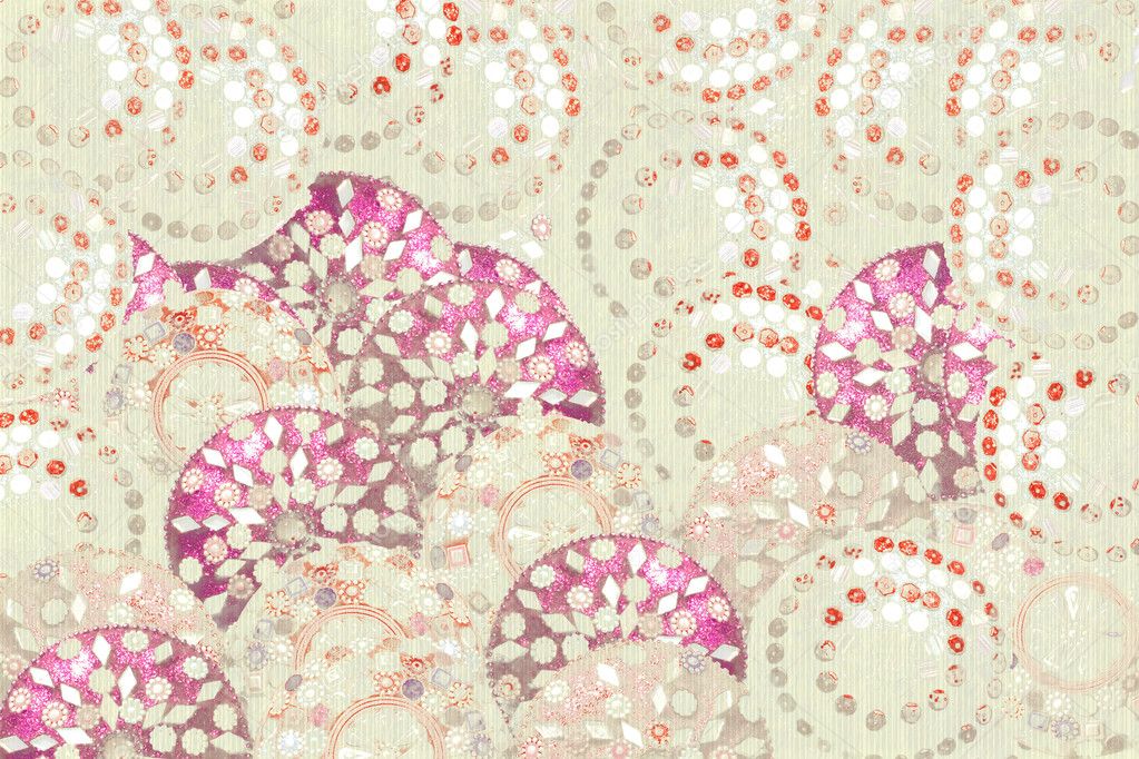 Pink red and white jewel circles