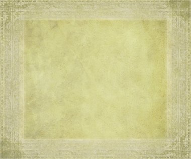 Antique parchment with embossed frame clipart