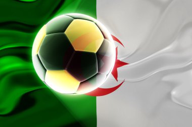 Cezayir dalgalı futbol bayrağı