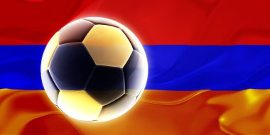 Ermenistan bayrağı dalgalı futbol