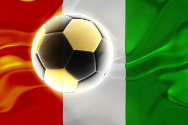Fildişi Sahili dalgalı futbol bayrağı