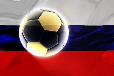Rusya dalgalı futbol bayrağı