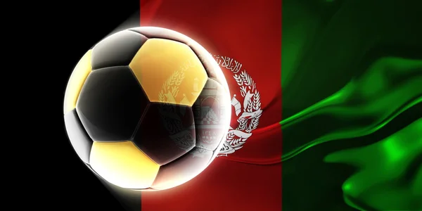 Flag of Afghanistan wavy soccer — Stock Photo, Image