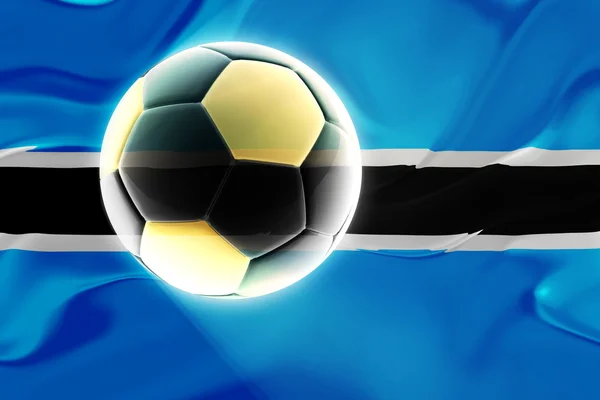 Flagga Botswana vågiga fotboll — Stockfoto