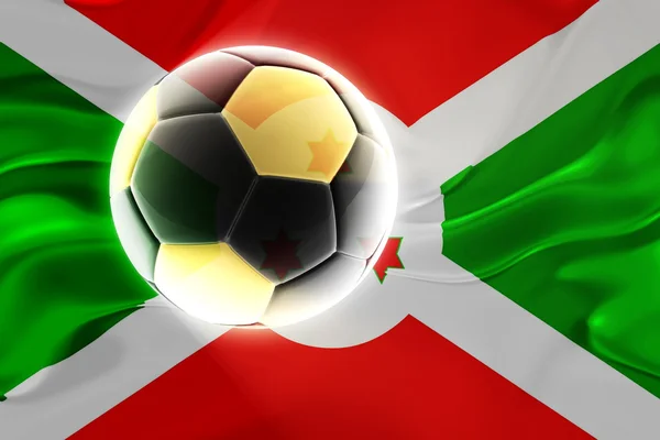 Flag of Burundi wavy soccer — Stock Photo, Image