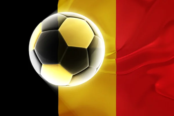 Belgium lobogója hullámzó foci — Stock Fotó
