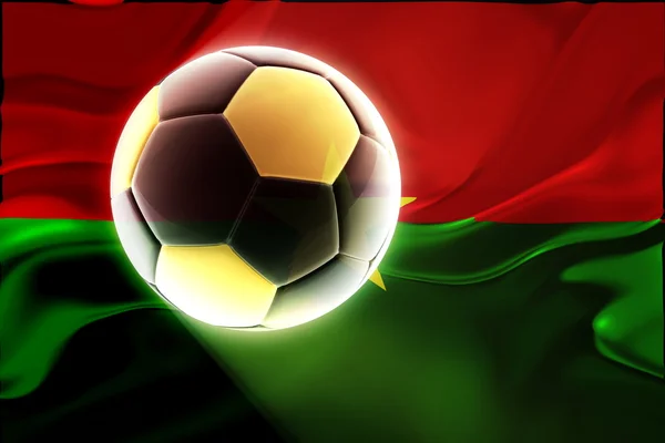 Burkina Faso flag wavy soccer — Stock Photo, Image