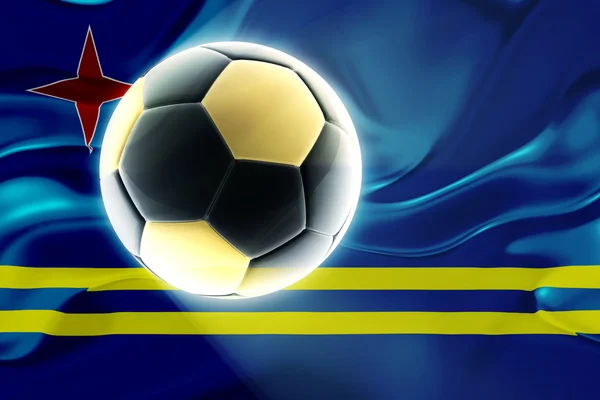 Aruba flag wavy soccer — Stock Photo, Image