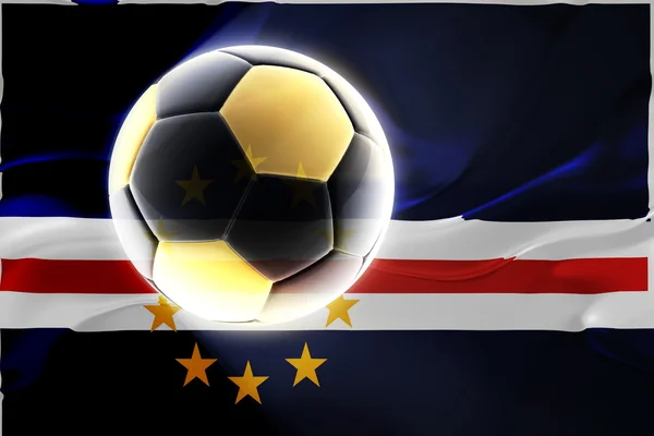 Flag of Cape Verde wavy soccer — Stock Photo, Image