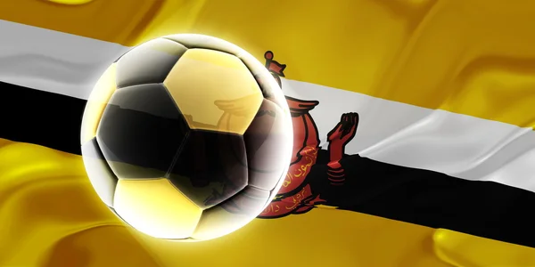 ブルネイの旗の波サッカー — ストック写真