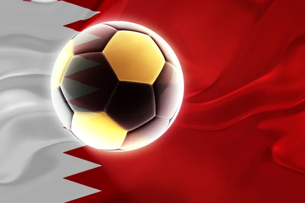 Bandera de Bahréin fútbol ondulado —  Fotos de Stock