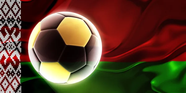 Belarus flag wavy soccer — Stock Photo, Image