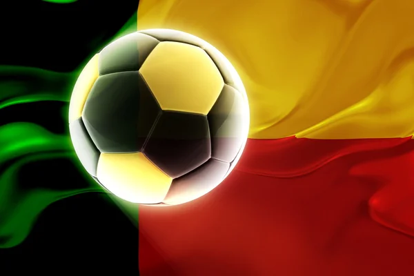 Flag of Benin wavy soccer — Stock Photo, Image