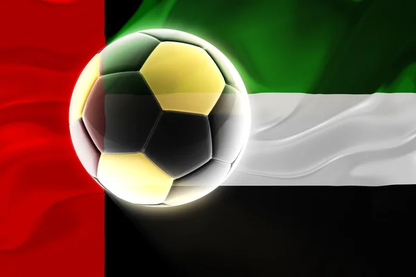 Κυματιστή ποδόσφαιρο σημαία Ηνωμένα Αραβικά Εμιράτα — Φωτογραφία Αρχείου