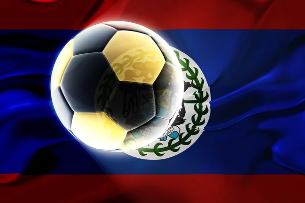 Hullámos foci Belize zászlaja — Stock Fotó