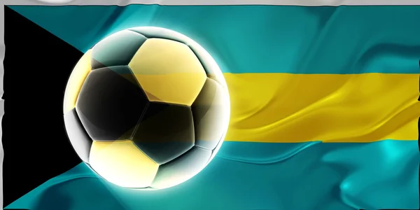 Bandeira do futebol ondulado das Bahamas — Fotografia de Stock