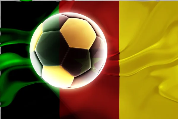 Flag of Cameroon wavy soccer — Stock Photo, Image