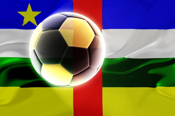 Hullámos foci Közép-afrikai Köztársaság zászlaja — Stock Fotó