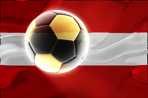 Drapeau de l'Autriche soccer ondulé — Photo
