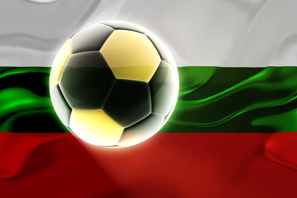 Bulgaria flag wavy soccer — Stock Photo, Image