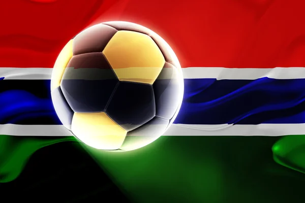 Flag of Gambia wavy soccer — Stock Photo, Image