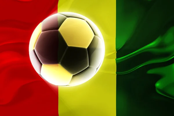 Σημαία της Γουινέας κυματιστές ποδόσφαιρο — Φωτογραφία Αρχείου