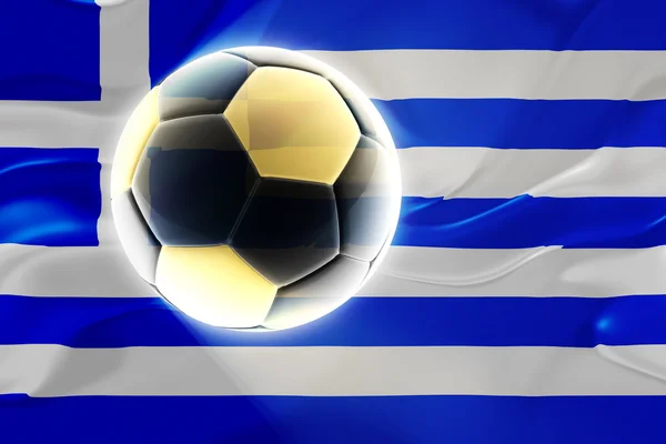 Flag of Greece wavy soccer — Stock Photo, Image