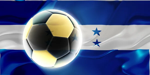 Fahne von Honduras welligem Fußball — Stockfoto