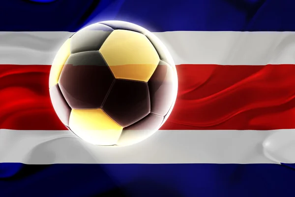 Flag of Costa Rica wavy soccer — Stock Photo, Image
