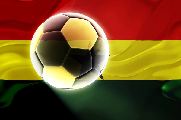 Flag of Ghana wavy soccer — Stock Photo, Image