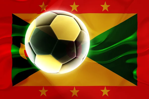 Flag of Grenada wavy soccer — Stock Photo, Image