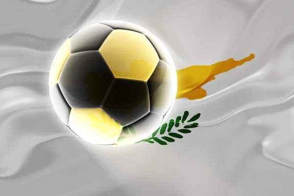 Волнистый футбол под кипрским флагом — стоковое фото