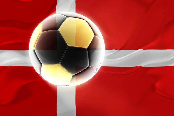 Drapeau du Danemark soccer ondulé — Photo