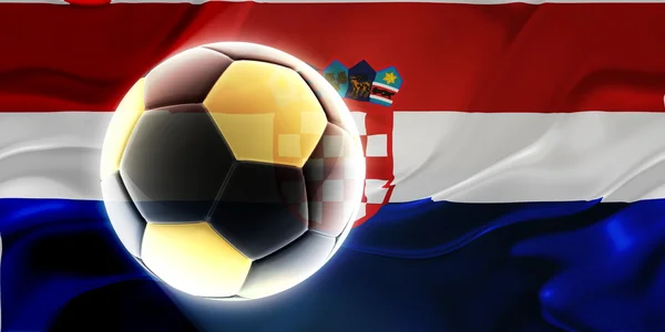 Flag of Croatia wavy soccer — Stock Photo, Image