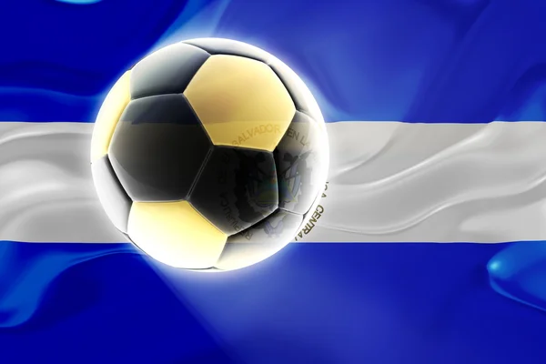Fahne von el salvador welliger Fußball — Stockfoto