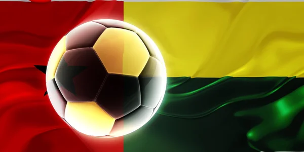 Flag of Guinea Bissau wavy soccer — Stock Photo, Image