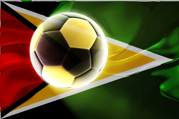 Flag of Guyana wavy soccer — Stock Photo, Image