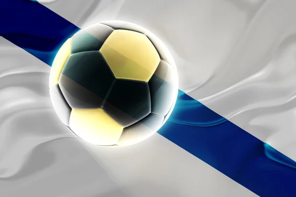 Flag of Galicia Spain wavy soccer — Stock Photo, Image