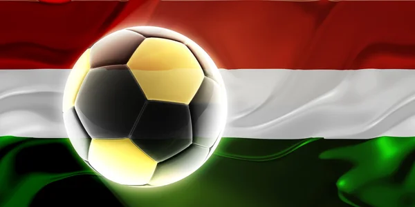 stock image Flag of Hungary wavy soccer