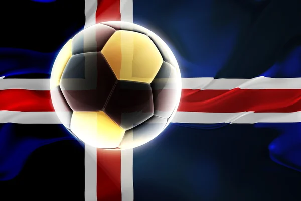国旗的冰岛波浪足球 — 图库照片
