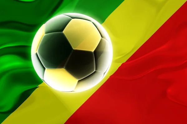 Kongói hullámos foci zászlaja — Stock Fotó