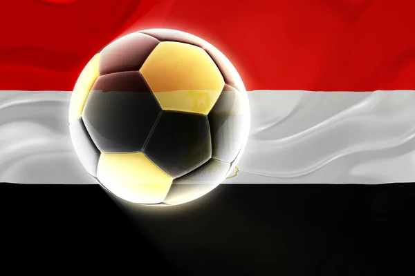 Flagge des welligen ägyptischen Fußballs — Stockfoto