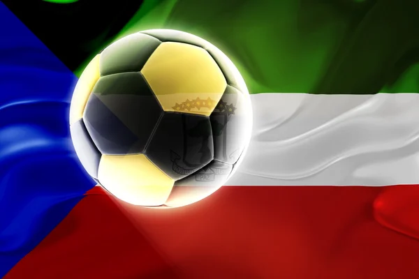 Flag of Equatorial Guinea wavy soccer — Stock Photo, Image