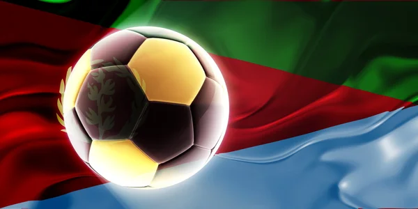 Σημαία της Ερυθραίας κυματιστές ποδόσφαιρο — Φωτογραφία Αρχείου