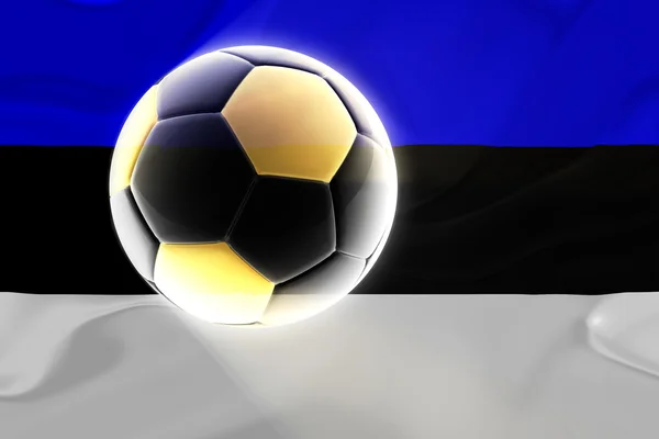 Drapeau de l'Estonie soccer ondulé — Photo