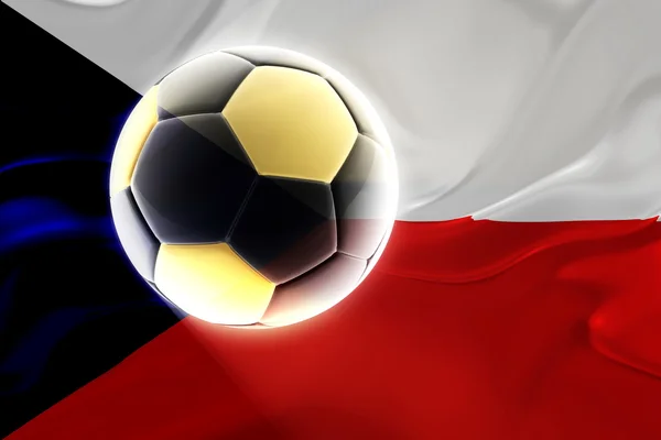 Κυματιστή ποδόσφαιρο σημαία Τσεχοσλοβακία — Φωτογραφία Αρχείου