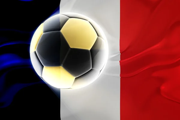 Flag of France wavy soccer — Stock Photo, Image