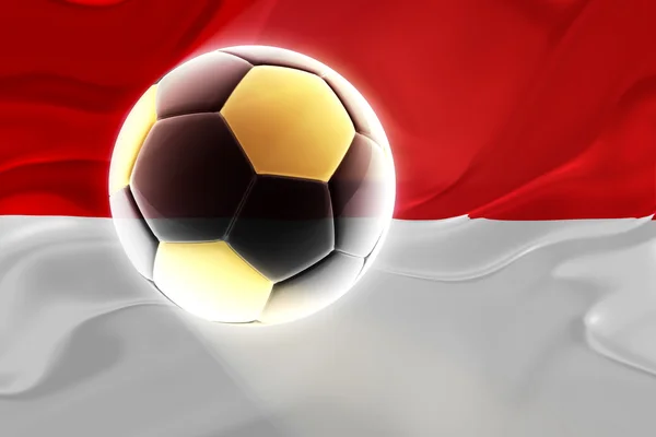 Bandera de Mónaco fútbol ondulado —  Fotos de Stock